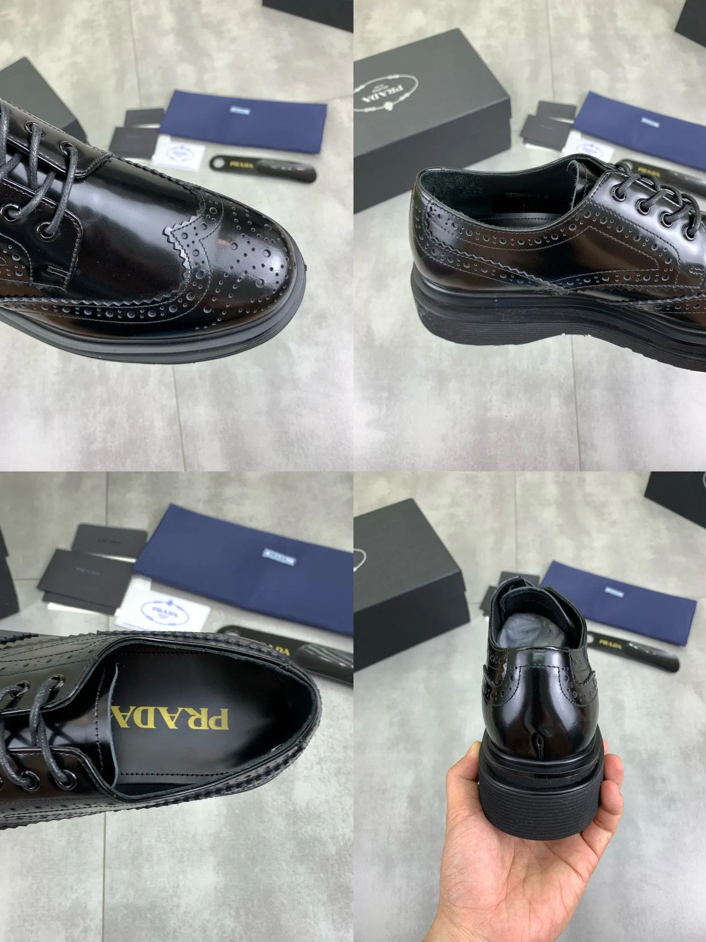 Factory price P880 💰Original quality, top version🔱 ＰＲＡＤＡPrada. Men's business casual leather shoes, top quality products. 1:1 shipment⬆️Luxurious and noble👞All imported original brand fabrics, just to create a more comfortable wearing experience. Upper: Original comfortable open edge bead-rubbed calf leather➕Top imported water-dyed full cow lining, original lightweight and comfortable TPU foam combination bottom✔️Code number: 39-44 (38.45 can be customized)